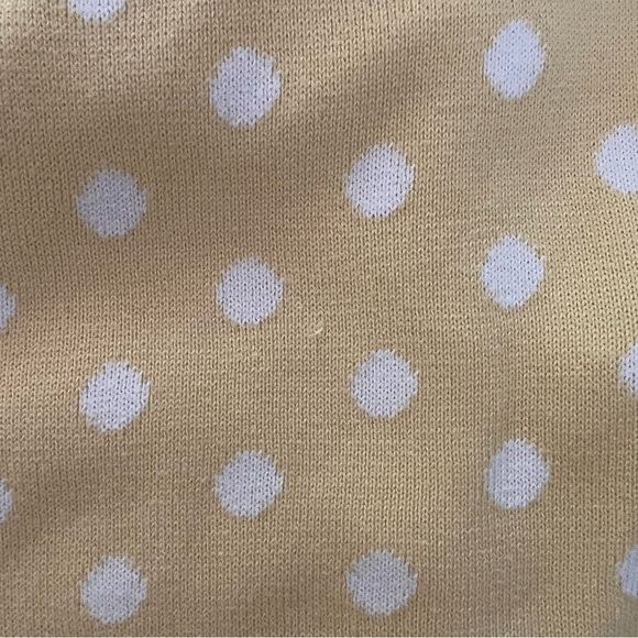 Escada Cotton Knit Buttery Yellow & White Polka Dot Pull On Skirt EU Size 36=S - Picture 13 of 13